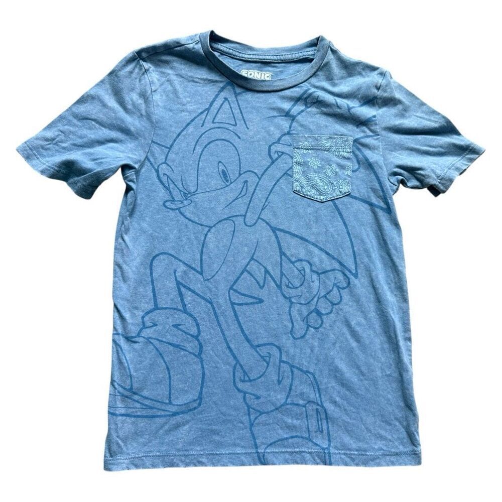 Youth Boys Sonic the Hedgehog Pocket Graphic Tee Shirt - Sz M ( 8 )